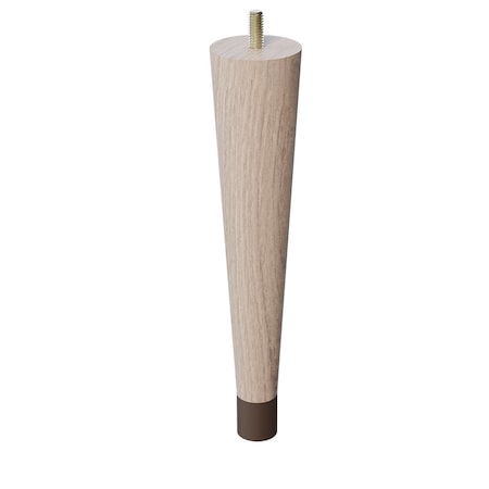 Designs Of Distinction 9" Round Tapered Leg with bolt and 1" Warm Bronze Ferrule - White Oak 01240009WKWB6